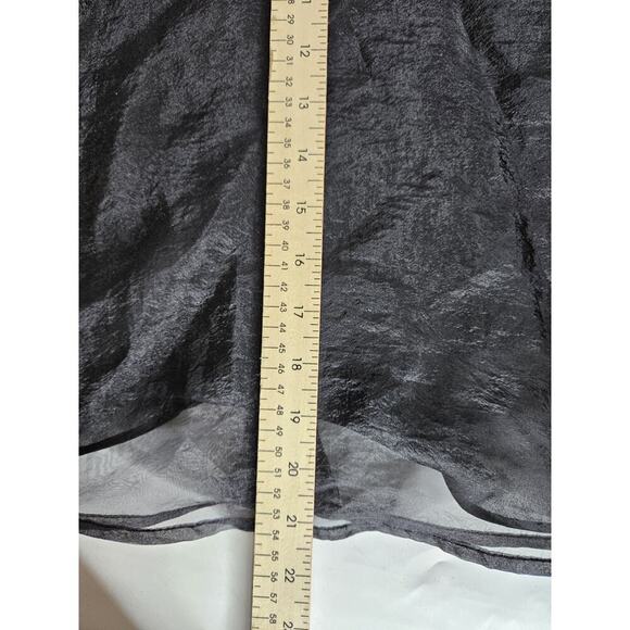 Zara Women's Black Peter Pan Collar Organza Sheer Back Blouse Size Small - Picture 11 of 12